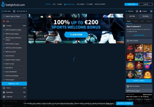 BetGlobal Casino desktop screenshot