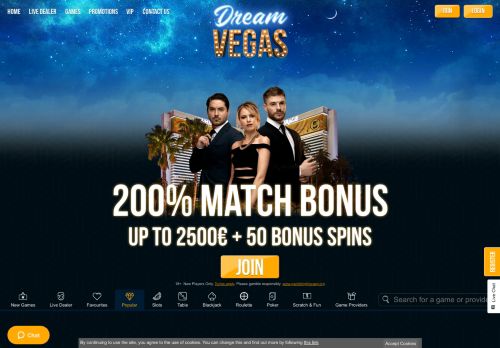 Dream Vegas Casino desktop screenshot