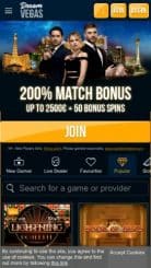 Dream Vegas Casino mobile screenshot
